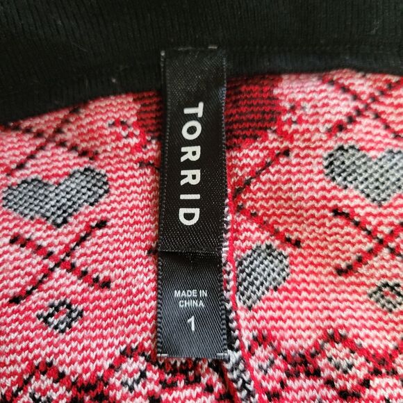 Torrid Full Length Signature Waist Sweater Cat & Heart print Leggings Size 1 - Picture 3 of 6